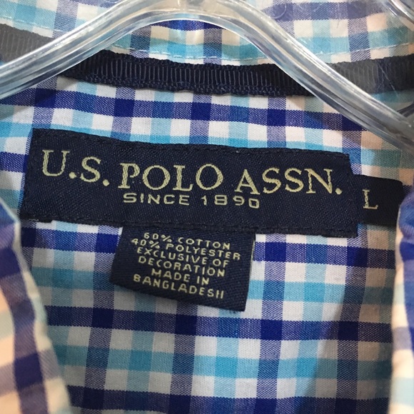 🍁US Polo Assn blue plaid button down - Picture 4 of 6